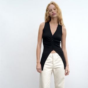 Zara Button Knit Top